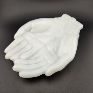 Vintage Milk Glass Avon White Hand-Shaped Decorative Dish
